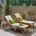 Maki Outdoor Acacia Wood Chaise Lounge Set (Set of 2) by Christopher Knight Home