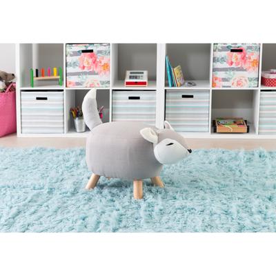 Fabia Kid's Faux Fox Ottoman Stool