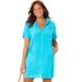Plus Size Women's Alana Terrycloth Cover Up Hoodie by Swimsuits For All in Crystal Blue (Size 18/20)