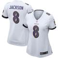 "Maillot de match Nike Lamar Jackson blanc Baltimore Ravens pour femme"