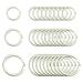 30pcs Flat Key Rings Key Chain Metal Split Ring (Round 3/4 inch, 1 inch and 1.25 inch Diameter), for Home Car Keys Organization, Lead Free Nickel Plated Silver