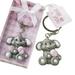144 adorable baby elephant with pink design key chain