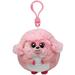 TY Beanie Ballz - LOVEY the Pink Poodle (Plastic Key Clip - 2.5 inch)