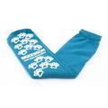 McKesson Brand Slipper Socks McKesson Paw Prints One Size Fits Most Teal Above the Ankle Pair of 2