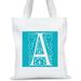 Personalized Single Initial Tote Bag, Sizes 11" x 14" and 14.5" x 18"