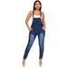 YDX Smart Jeans Juniors Overalls Denim Skinny Long Pant Solid or Ripped Classic Blue Size Juniors 5