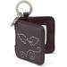 Pavilion- Brown Mini Mirror Leather Angel Wing Embroidered Key chain