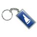 New Hampshire NH Home State Keychain Key Tag Chain Ring - Solid Navy Blue