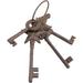 Weathered Rust Cast-Iron Western Key Set