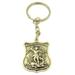 Pewter Patron of Police Saint Michael Badge Medal Keychain, 1 1/4 Inch