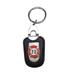 Fire Fighter Deluxe Leather Key Chain, Silver and Red Key Tag, Sterling Gifts