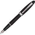 Aurora Fountain Pen IPSILON Resin Writing Pen in Black with Chrome-Plated Fittings Steel Nib in Thickness M Gift Box