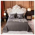 5pcs Bedspread Set 100% Cotton TC600 Fully Reversible Coverlet Quilted Comforter Bed Linen Breathable All Seasons Duvet Quilt matching Pillowcases Cushion Covers Bedding (Grey (King 240x240cm))