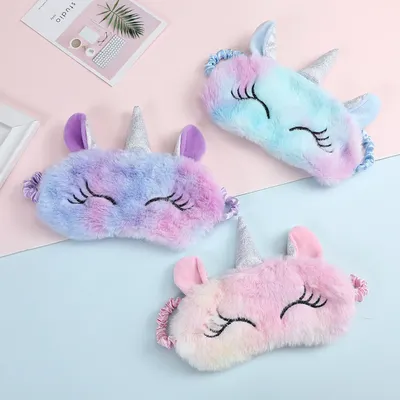 Masque de sommeil en peluche Anime couvre-yeux d'animaux mignons bandeaux colorés pour les yeux