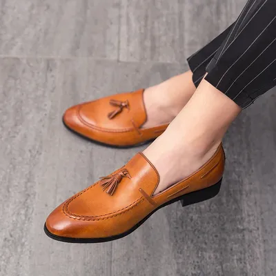 Mocassins en cuir pour hommes Chaussures décontractées Style britannique