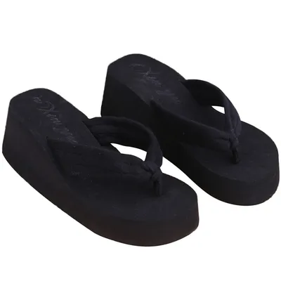 Sandales à semelles compensées pour femmes tongs à plateforme pantoufles de plage H37A nouvelle