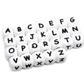 Cute-idea – perles de lettres en Silicone sans BPA pour bébé lettres de l'alphabet anglais perles