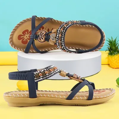Sandales à bandes élastiques pour femmes chaussures d'été à talons compensés nœud papillon