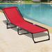 Outsunny Outdoor Folding Chaise Lounge Chair Portable Lightweight Reclining Garden with 4-Position Adjustable Backrest