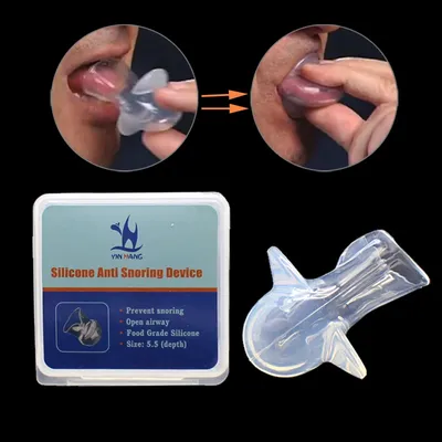 Retenue de la langue anti-sicing en silicone aide à l'apnée respiratoire du sommeil arrêt de