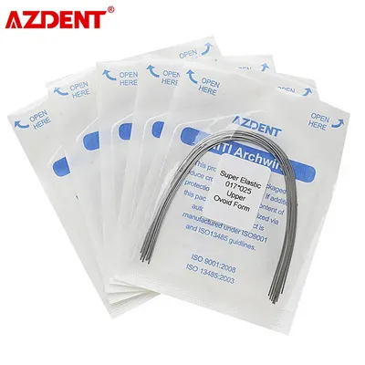 AZDENT – fil d'orthodontie dentaire en alliage NITI Super élastique forme rectangulaire forme