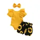 Vêtements d'été fleuris pour bébés filles barboteuse à manches courtes pour enfants combinaison