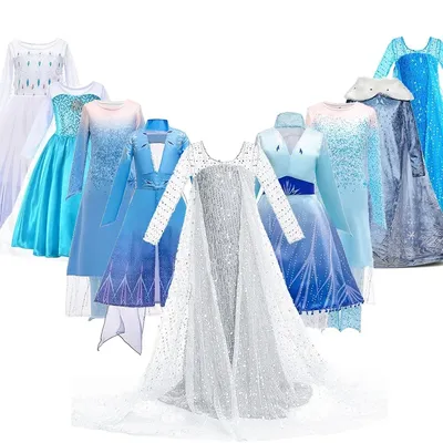 Robe de princesse blanche pour filles de 3 5 6 8 10 ans robe reine des neiges Elsa 2 Costume