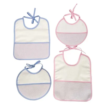 Bavoirs imperméables au point de croix pour bébé serviettes de salive pour bébé rose et bleu