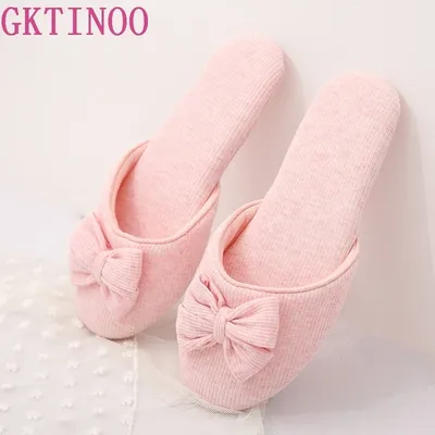 GKTINOO – jolies pantoufles d'hiver pour femmes pour chambre à coucher intérieure en coton doux