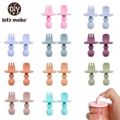 Let's Make-Ensemble de vaisselle en silicone pour enfants ensemble de vaisselle pour bébé
