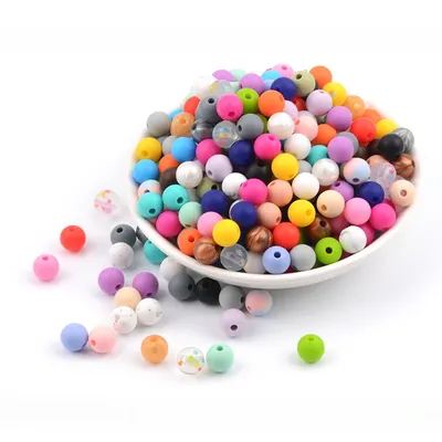 LOFCA-Perles en Silicone de 9mm Sans BPA de Qualité Alimentaire à Mâcher pour Collier Bijoux de