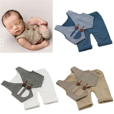 Costume de Photographie pour Nouveau-Né Garçon Pantalon Glacé Vêtements pour Bébé Accessoires