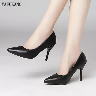 Escarpins classiques noirs à enfiler pour femmes chaussures à talons hauts fins Parker pointu