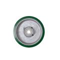 4 x 1.5 Green Polyurethane Tread on Cast Iron Keyed Drive Wheel - 20mm Plain Bore with two 1/4 Set Screws - Service Caster Brand