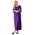 Plus Size Women's Lettuce Trim Knit Jacket Dress by Woman Within in Radiant Purple (Size 14/16)