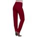 Plus Size Women's Invisible Stretch® Contour Straight-Leg Jean by Denim 24/7 in Rich Burgundy (Size 32 W)