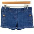 J. Crew Shorts | J.Crew Flat Front Blue Denim Jean Shorts B21 | Color: Blue/Gold | Size: 4