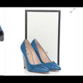 Gucci Shoes | Authentic Gucci Women Leather Size37 | Color: Blue | Size: 37