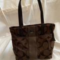 Coach Bags | Coach Mahogany F25771 Signature Stripe Tote | Color: Brown | Size: Os