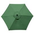 XFLOFE 10Ft 6 Ribs Sunbrella Replacement Canopy, UV-Block Polyester Fabric Patio Umbrella Replacement Canopy, Parasol Umbrella Replacement Cover for Market Table Umbrella Canopy (Green)