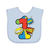 Inktastic 1st Birthday Superhero Boys or Girls Baby Bib