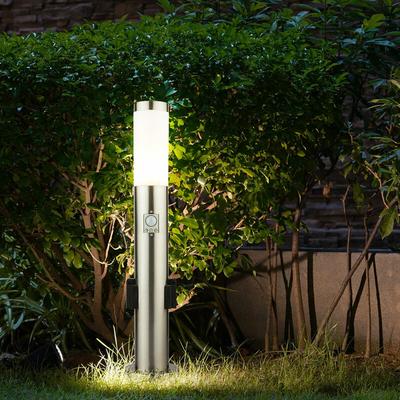 Etc-shop - led Sockelleuchte mit Steckdose Wegeleuchte Außen mit Bewegungsmelder Gartenstehlampe Image