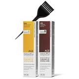 Zotos Age Beautiful Anti-Aging Haircolor Permanent Liqui-Creme Hair Color (w/Sleek Brush) Liquid Cream Dye 100% Gray Coverage Agebeautiful (3NN Darkest Intense Brown)