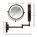 OVENTE 6.8 Lighted Wall Mount Makeup Mirror - Double Sided LED 1X & 10X Magnification Antique Bronze Finish MFW70ABZ1X10X