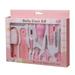 10pcs Newborn Baby Thermometer Health Care Set Nail Hair Brush Kids Grooming Kit Pink