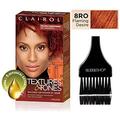Clairol TEXTURE & TONES Permanent Moisture-Rich Haircolor No Ammonia (w/Sleek Brush) Hair Color Dye Designed for Women of Color (8RO Flaming Desire)