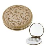 Musuos Pocket Chocolate Cookie Biscuits Compact Mirror With Comb