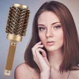 Professional Hair Salon Round Barrel Hair Brush with Boar Bristle For Blow Drying Curling & Straightening hair brush women Nano Thermal Ceramic & Ionic Brush Women and Men (2 inch)
