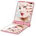 Makeup Mirror with Lights 8 Led Lighted Make Up Travel Size Mirrors Compact Portable Folding Handheld Lighting Kits for Teen Girls College Essentials Women Kids(Pink)