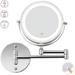 LED Lighted 10X Magnifying Mirrors Wall Mounted for Bathroom Double Sided Makeup Mirror Flexible Gooseneck 360 Rotation with USB Cable Operated